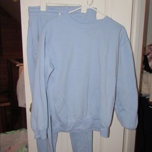 Baby blue sweatshirt and pants set